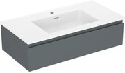 Mexen Orio szafka łazienkowa 90 cm z umywalką Otis, 1 szuflada, grafit mat/biała mat - 91A10-09023-1-BF66-W18M01