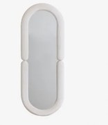 Owalne Lustro Ścienne 60x160 Cm W Aksamitu Santes Blanco Roto - Sklum