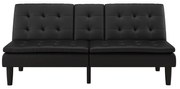 Czarna rozkładana sofa z imitacji skóry 191 cm Maine – Støraa