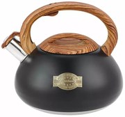 Czarny czajnik z gwizdkiem o wykończeniu satynowym 3L A3-T37