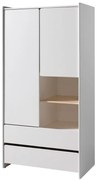 Biała szafa dziecięca Vipack Kiddy, 90 x 180 cm