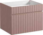 Szafka pod umywalkę wisząca ryflowana różowa - 60 cm - SATARA