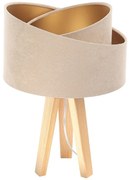 Beżowa lampka nocna z designerskim abażurem - 3X A354 S8-K47