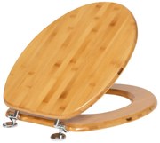 Drewniana deska sedesowa, 100% bambus, cynkowe zawiasy