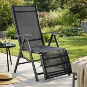 Ogrodowe aluminiowe krzesło składane z podnóżkiem RELAX - an