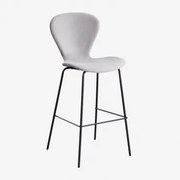 Na Wysokim Stołku. ↑75 Cm & Czarny & Aksamitny Jasny Szary & Aksamitny - Sklum