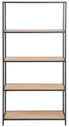 Czarno-naturalny regał w dekorze dębu 77x150 cm Seaford – Actona