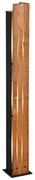Czarno-naturalna lampa stojąca z drewnianym kloszem (wysokość 121 cm) Karuni – Trio