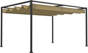 Outsunny Pergola, Solidna Ochrona Przed Słońcem dla Ogrodu, Balkonu, Tarasu, z Metalu i Tworzywa, UV- i Wodooporna, Khaki