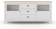 Biała niska komoda z litego drewna sosnowego 180x80 cm Misti – Marckeric