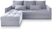 Jasnoszara, rozkładana narożna kanapa ZENOVA 220x140 cm, dwustronna