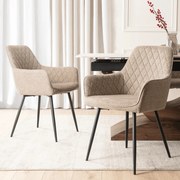 Krzesło Tapicerowane do Jadalni BRESSO 2 Beżowe Nowoczesne Loft