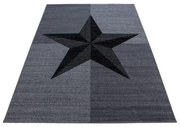 Dywan nowoczesny Plus Gwiazda szaro-czarny 80 cm x 150 cm