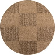 Dywan zewnętrzny Timber Kwadraty beżowy koło 120 cm x 120 cm