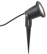 Reflektor z kolcem czarny z LED, regulowany IP65 z przewodem i wtyczką - Basic