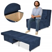 Fotel rozkładany funkcja spania KIMO pojemnik pościel Family Meble granat