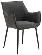 Ciemnoszary tapicerowany fotel jadalniany Bonita – Actona