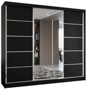 Szafa przesuwna - Marco 240 cm, czarny mat