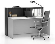PLAN Zestaw mebli biurowych single SEGMENT, 2 półki,  biały/grafit