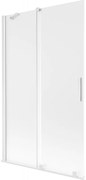 Mexen Velar parawan nawannowy 2-skrzydłowy rozsuwany 110 x 150 cm, szron, biały - 896-110-000-31-20