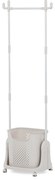 Stojak na ubrania z koszem GD-186 BGE, plastik,biały