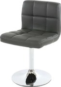 Obrotowe krzesło do jadalni Cadiz,  Sztuczna skóra, kolor szary, podstawa chromowana