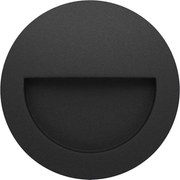 Beneito & Faure - Mis R Wall 3W LED Recessed Step Light - Okrągła lampa ścienna schodowa IP65 Switch 2700K/3200K/4000K - Czarna