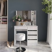 Stół toaletowy biały/biały wysoki połysk 89.8x50.1x76 sherry