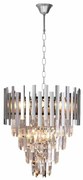Żyrandol kryształowy srebrny ASPEN II CHROME 9xE14