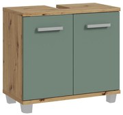 Szafka łazienkowa VENOM zielona/dąb artisan