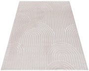 Kremowy jednolity dywan w abstrakcyjny wzór P4-H97