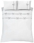 Biało-szara pościel dwuosobowa 230x220 cm Milo Bow – Catherine Lansfield
