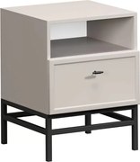 Szafka nocna Lorini z szufladą 45 cm - kaszmir / czarny uchwyt T-bar / stelaż