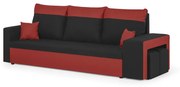 Kanapa sofa 3 os z funkcją spania DAKOTA2 Czarny/Czerwony