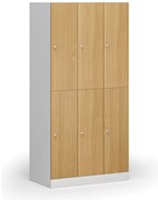 Szafka skrytkowa S1, 6 schowków, 1850 x 900 x 500 mm, demontaż, zamek cylindryczny, drzwi laminowane, buk