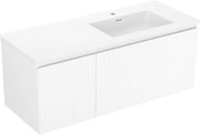 Mexen Rivel szafka łazienkowa 120 cm z umywalką Otis prawą, 1S, 1D, ryflowana, biała mat - 91A23-12047-3-BBFF01-W18P01