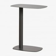 Prostokątny Stolik Pomocniczy 40x25 Cm Ze Stali Nierdzewnej Odelia Szary Granit & ↑50 Cm - Sklum