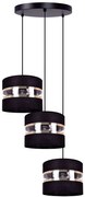Czarno-złota potrójna lampa wisząca abażurowa - A538 R6-E24