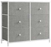 Komoda z szufladami HESTO 80x71 cm, biała/szara