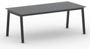 Stół konferencyjny do biura PRIMO BASIC, 200x90 cm, czarna podstawa, grafit