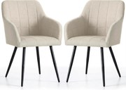 Zestaw 2 beżowych krzeseł tapicerowanych T2-A83