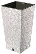 Donica ogrodowa kwadratowa Furu Square Eco Wood 50 cm biały  PROSPERPLAST