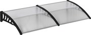 Outsunny Osłona nad drzwi, Ochrona przed deszczem, wiatrem i gradem, Poliwęglan, Aluminium, 200 x 96 x 27 cm, Czarna