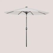 Parasol Ø270 Cm Z Oświetleniem Z Tkaniny I Stali Uzombras Gardenia Biel - Sklum