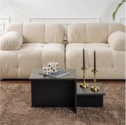 Drewniany stolik kawowy "Harmony" 80 x 40 x 40 cm - Czarne drewno