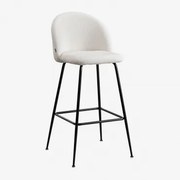 Wysoki Stołek Kana Design Z Owczej Skóry Biały & ↑75 Cm & Negro - Sklum