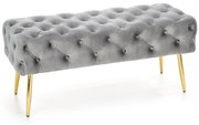 Ławka ATHENA VELVET szara/złota HALMAR