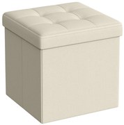 Stołek ze schowkiem OTTOMAN 30x30 cm, kremowy