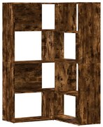 Otwarty regał narożny 4-poziomowy przydymiony dąb C3-H04