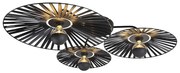 Rustykalna lampa sufitowa czarna 3-światłowa - Leia Rustykalny / Vintage Oswietlenie wewnetrzne